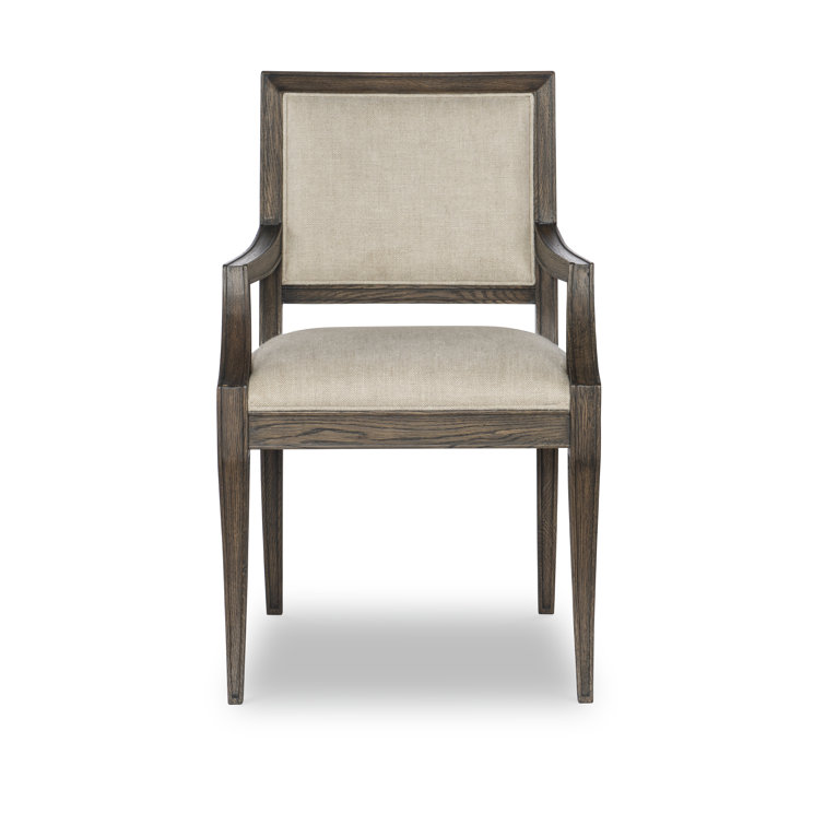 Bailey Rustic Brown Arm Chair with Linen Upholstery