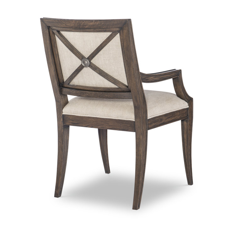 Bailey Rustic Brown Arm Chair with Linen Upholstery