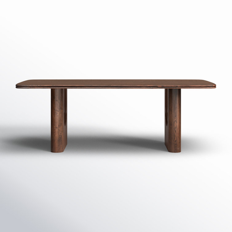 Brown Reclaimed Wood Rectangular Dining Table with Arched Legs