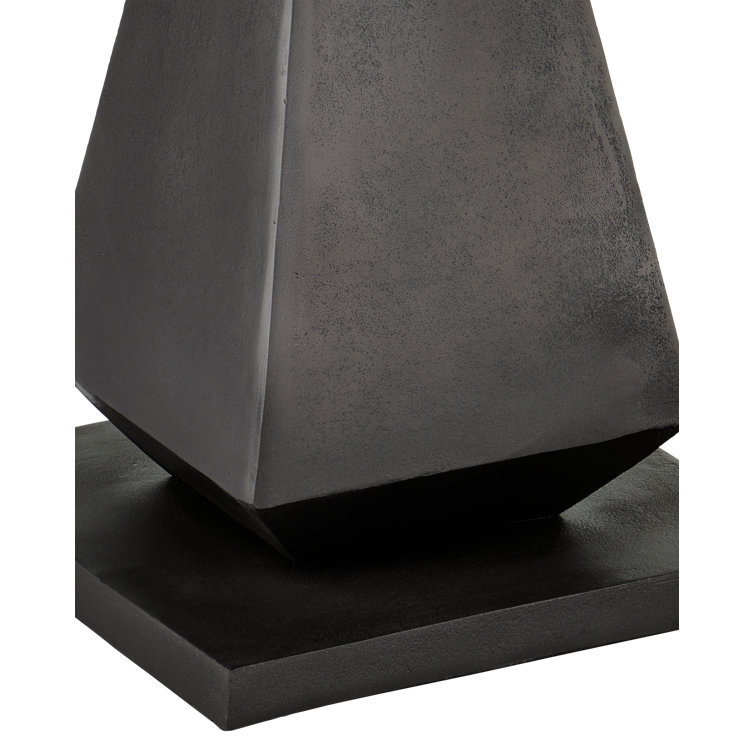 Graphite and Clear Round Glass Accent Table