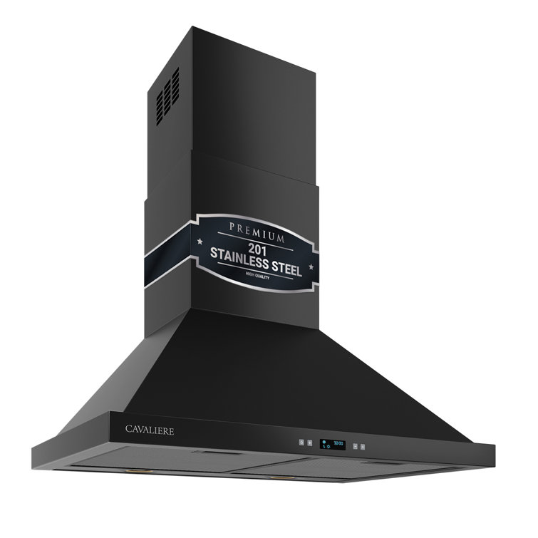 30-Inch Matte Black Stainless Steel Convertible Wall Mount Range Hood