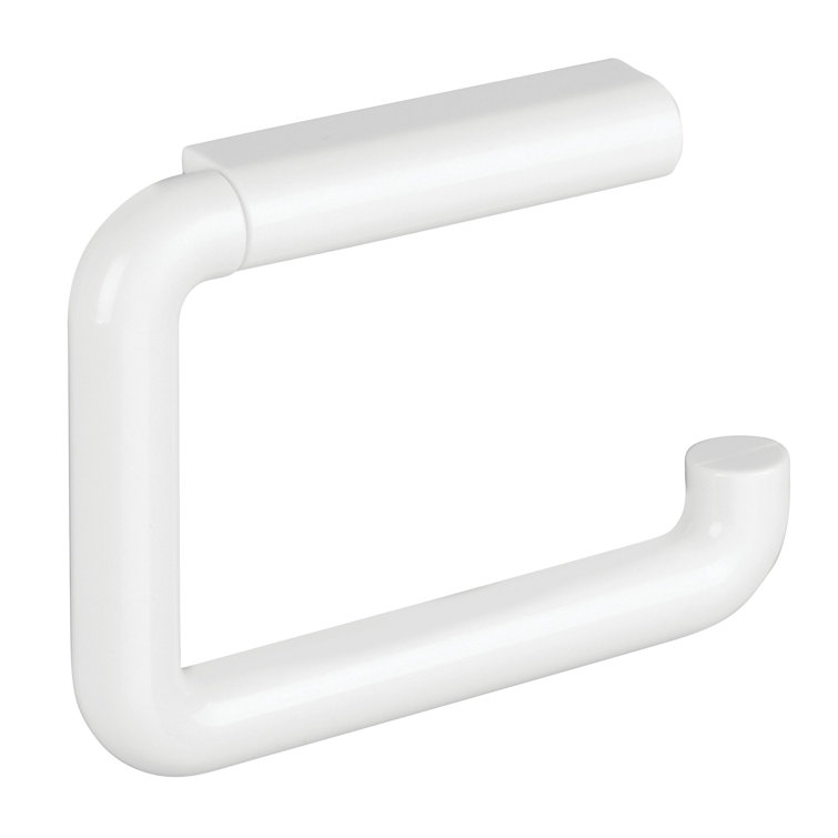White Plastic Wall Mounted Toilet Paper Holder