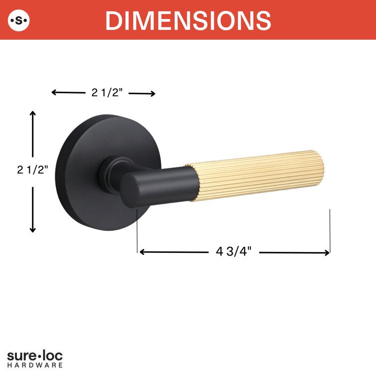 Aspra Round Satin Brass Dummy Door Lever with Knurled Grip