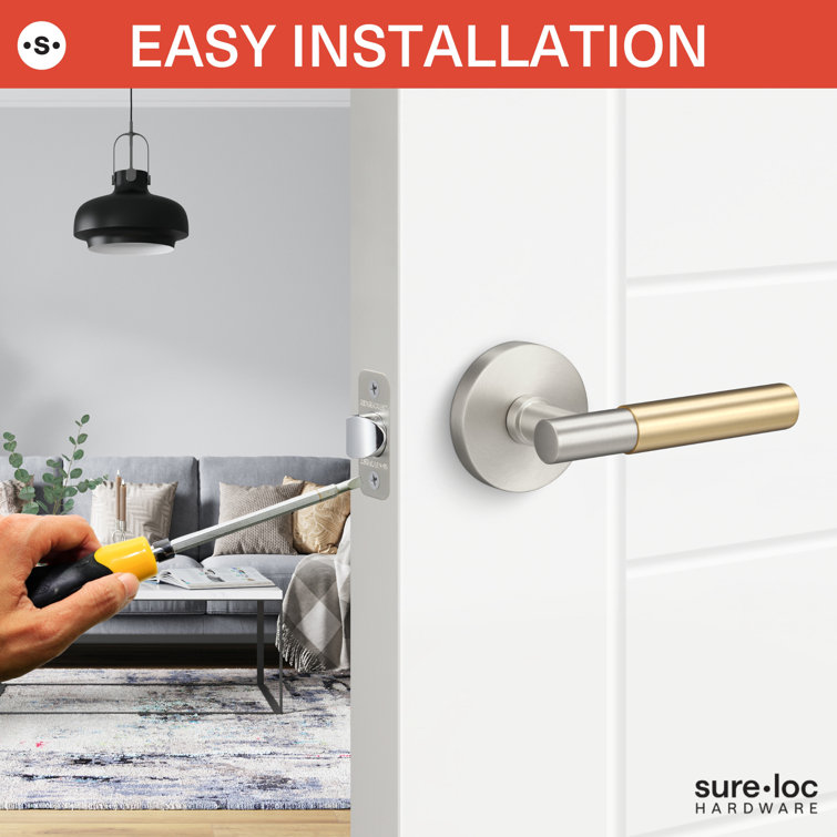 Aspra Round Satin Brass Dummy Door Lever with Knurled Grip