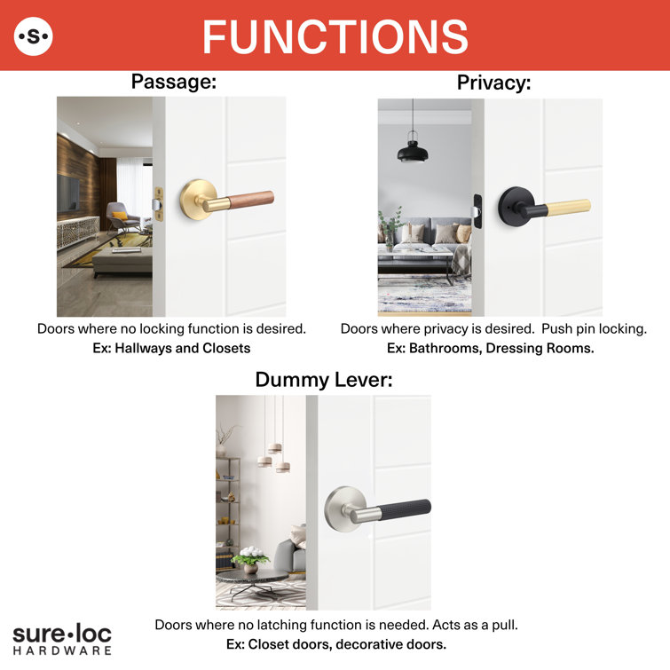 Aspra Round Satin Brass Dummy Door Lever with Knurled Grip