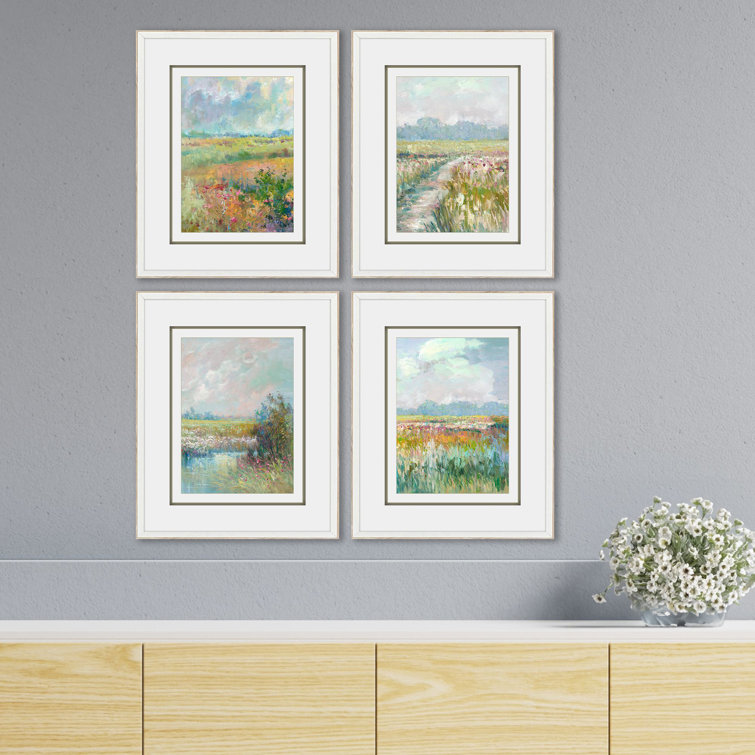 Sarah Lang Pastel Spring Landscape Canvas Wall Art Set