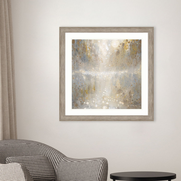 Distressed Silver Framed Hazy Lakeside Canvas Wall Art