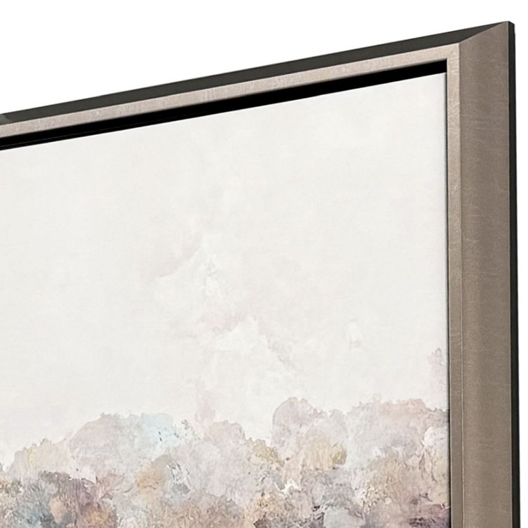 Serene Landscape Abstract on Canvas with Champagne Gold Frame