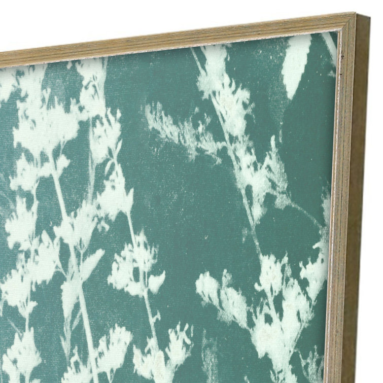 Transitional White Floral Canvas Art Set with Champagne Gold Frame