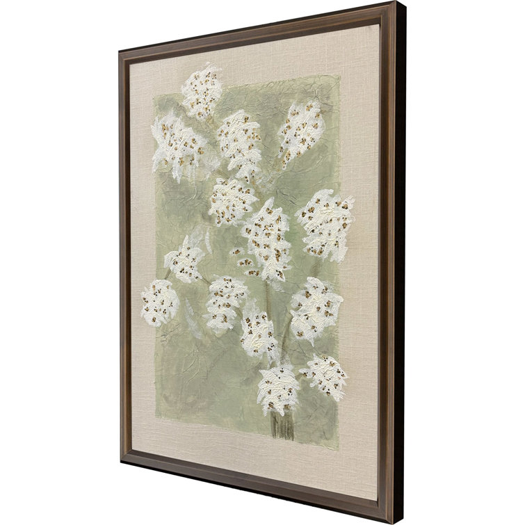 Spring Renewal II Hand Painted Linen Artwork with Dark Bronze Frame