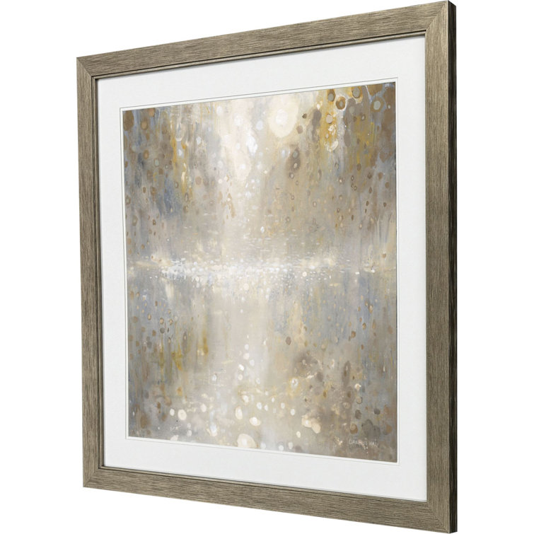 Distressed Silver Framed Hazy Lakeside Canvas Wall Art