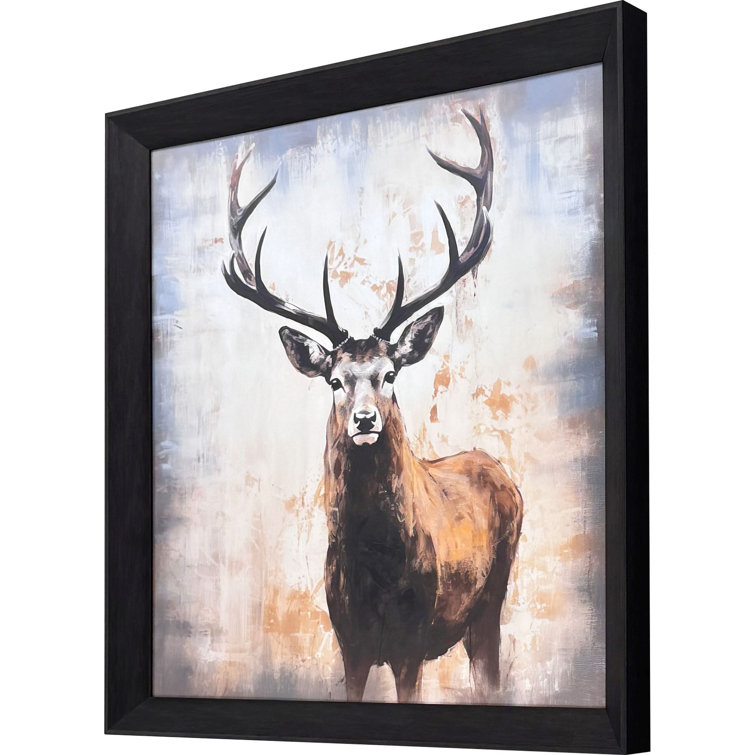 Majestic Deer II Dark Wood Framed Canvas Art