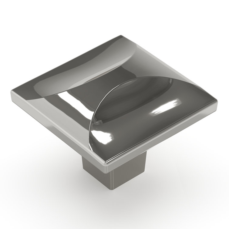 Chrome Square Modern Knob with Mounting Hardware, 10-Pack