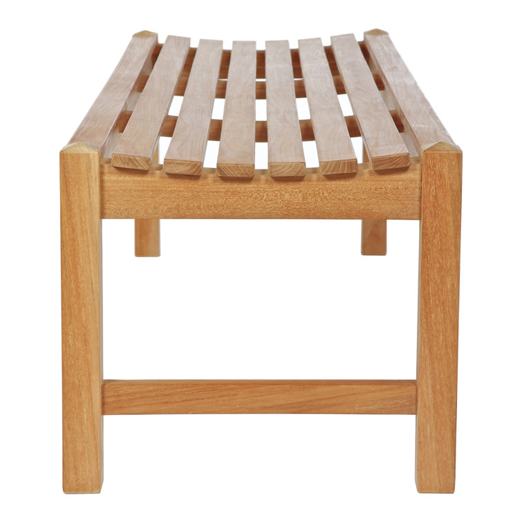 Elite 59" Natural Teak Outdoor Shower Bench