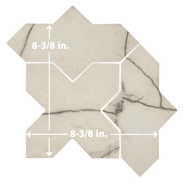 White and Gray Marble Look Porcelain Floor and Wall Tile