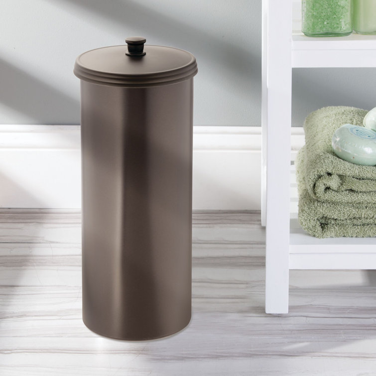Bronze Freestanding Toilet Paper Holder with Lid, 15.5"