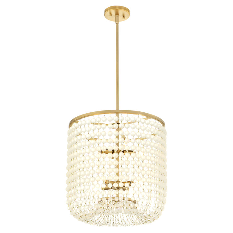 Ophelia Aged Brass Cylinder Pendant with Swirl Glass Shade