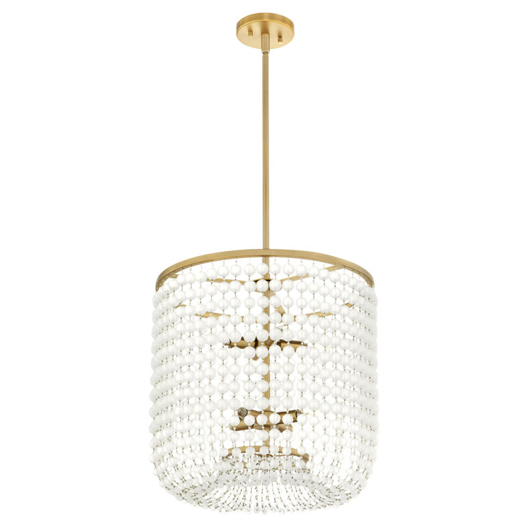 Ophelia Aged Brass Cylinder Pendant with Swirl Glass Shade
