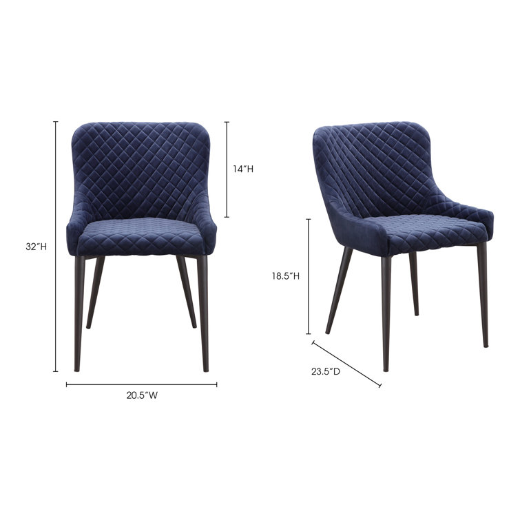 Etta Dark Blue Velvet Tufted Upholstered Side Chair