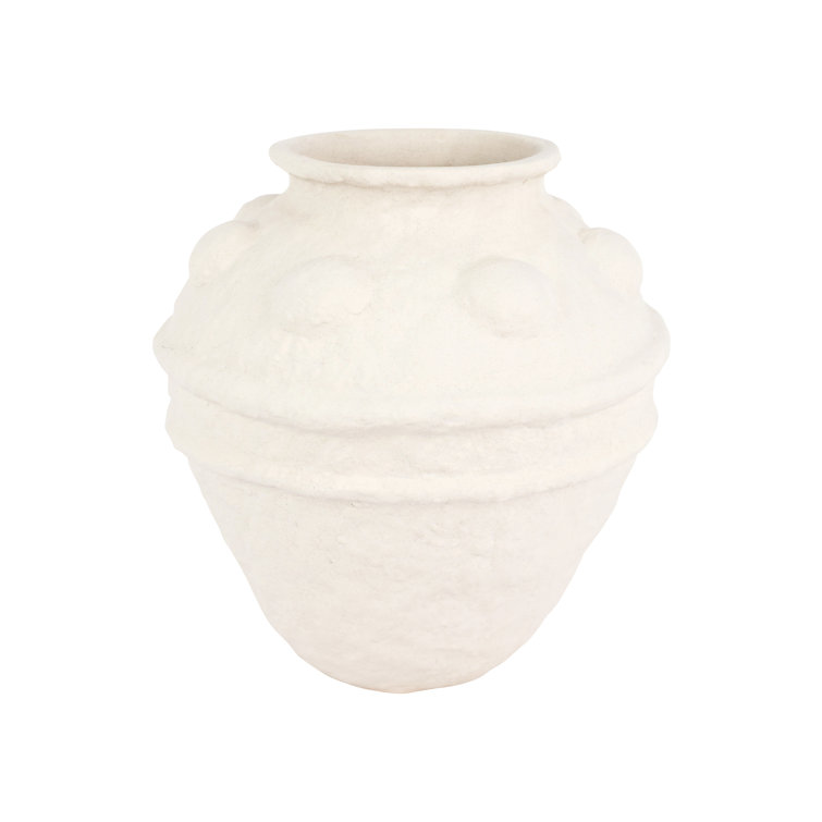 Cream Terra Bianca Handmade Ceramic Planter, 12" Tall
