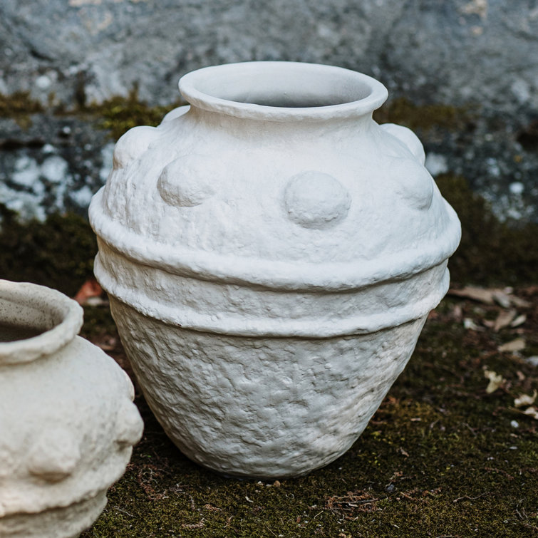 Cream Terra Bianca Handmade Ceramic Planter, 12" Tall