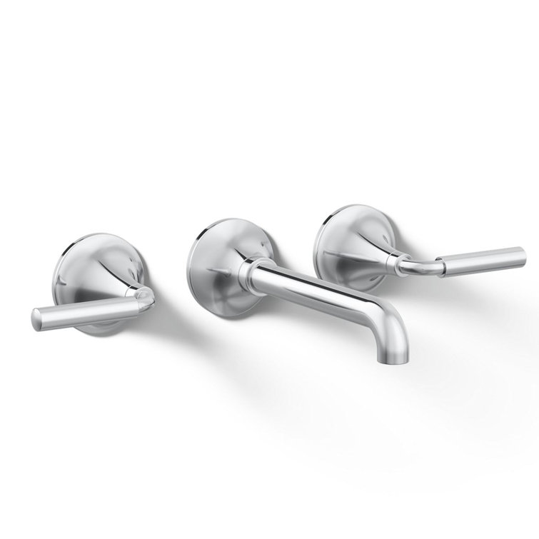 Tone Midcentury Modern Polished Chrome Wall-Mount Bathroom Faucet