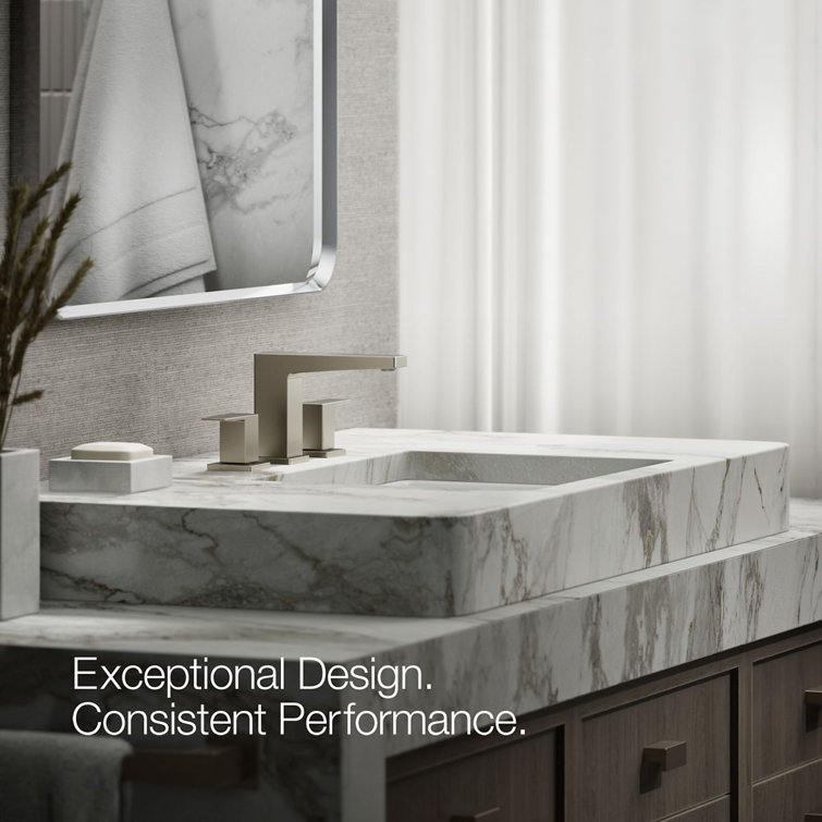 Honesty Brushed Nickel 4.81" High 2-Handle Widespread Bathroom Faucet