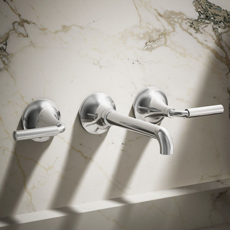 Tone Midcentury Modern Polished Chrome Wall-Mount Bathroom Faucet