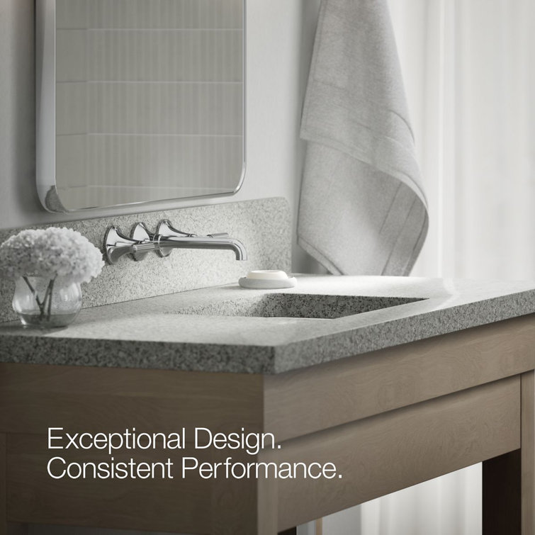 Tone Midcentury Modern Polished Chrome Wall-Mount Bathroom Faucet