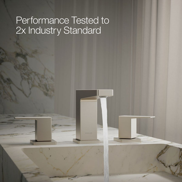 Honesty Brushed Nickel 4.81" High 2-Handle Widespread Bathroom Faucet
