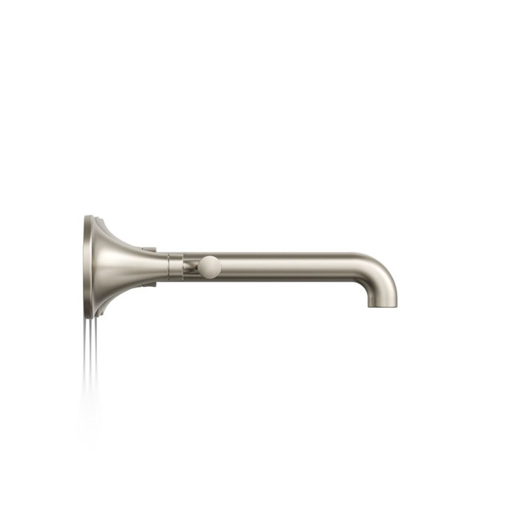 Brushed Nickel Wall-Mount Bathroom Sink Faucet with Lever Handles