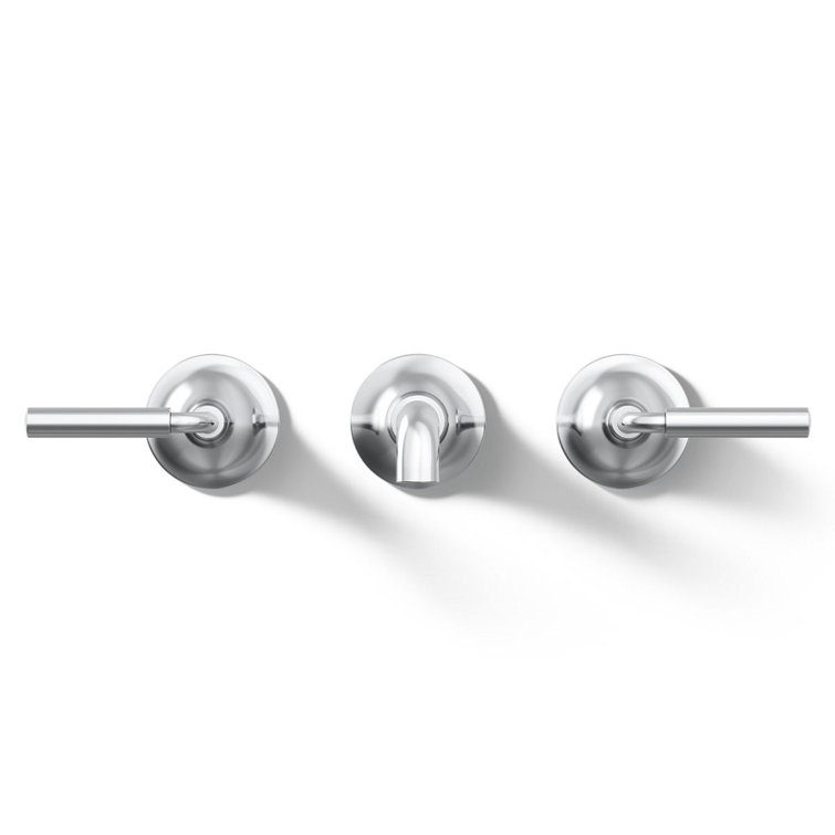 Tone Midcentury Modern Polished Chrome Wall-Mount Bathroom Faucet
