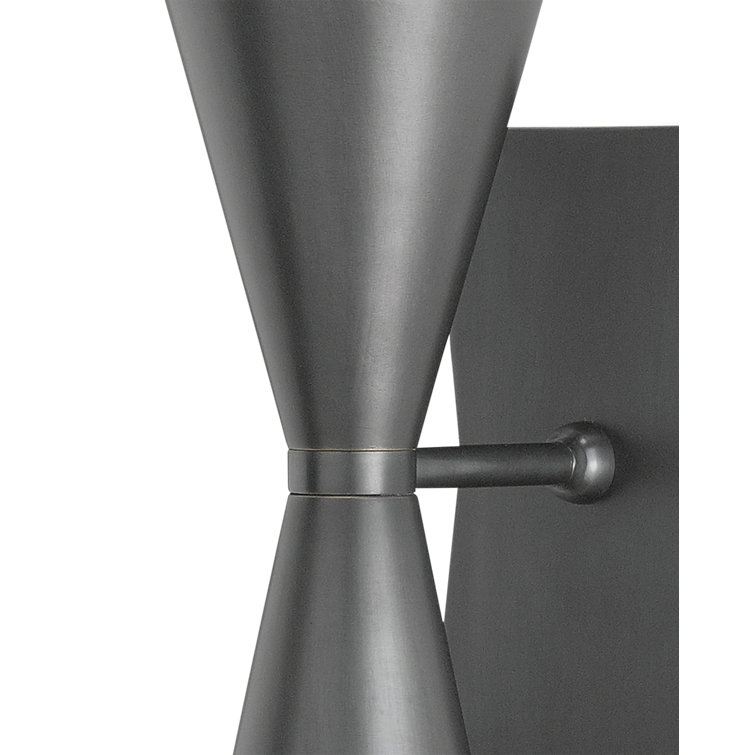 Black Iron 15" Direct Wired Electric Sconce with Dual Bulbs