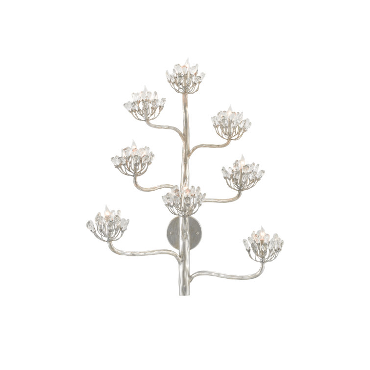 Agave Americana Silver Leaf 8-Light Wall Sconce