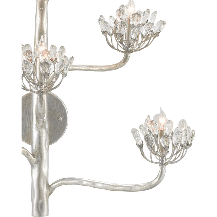 Agave Americana Silver Leaf 8-Light Wall Sconce
