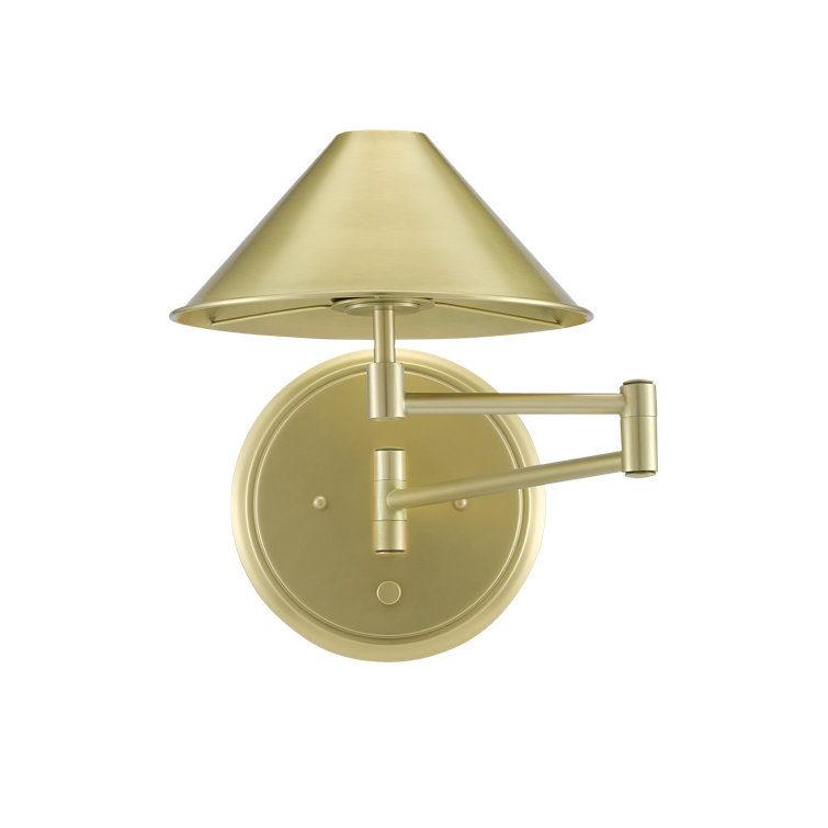 Brushed Brass Dimmable Swing Arm Wall Sconce