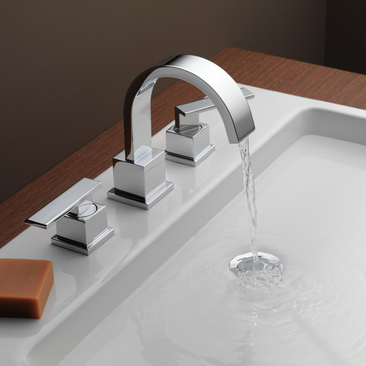 Elegant Arc Chrome Widespread Bathroom Faucet with Metal Handles