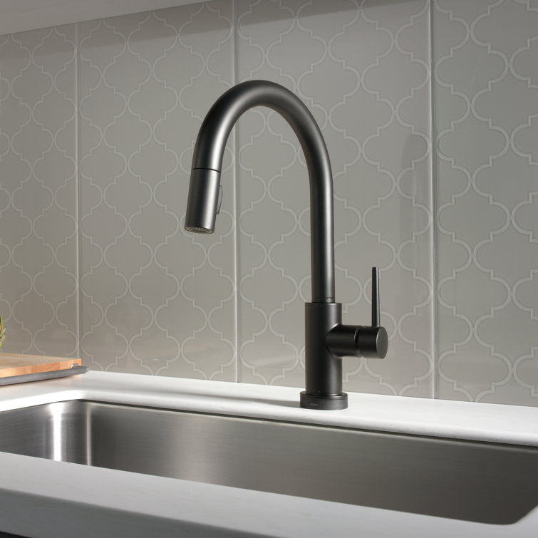 Matte Black Stainless Steel Pull-Down Kitchen Faucet with Touch Control