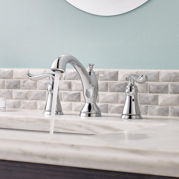 Modern Contemporary 16" Widespread Zinc Bathroom Faucet in Chrome