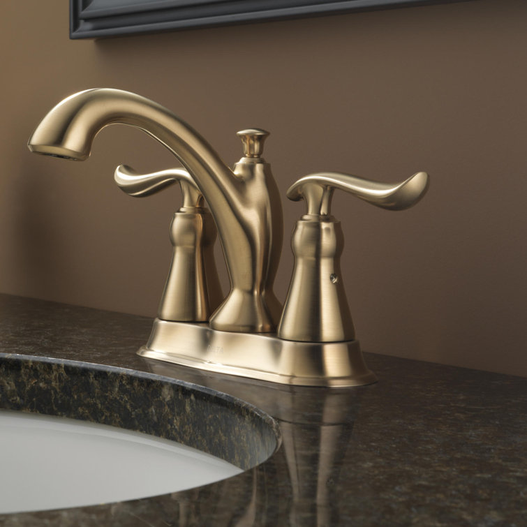 Linden Modern Centerset Zinc Bathroom Faucet in Champagne Bronze