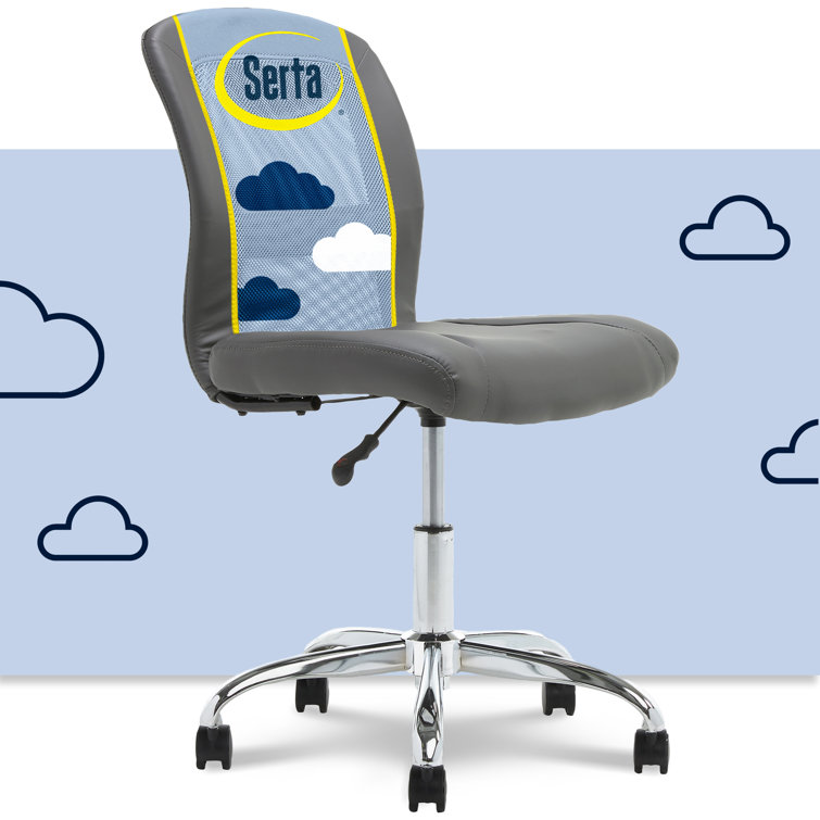 Modern Armless Task Chair in Productivity Gray with Mesh Back