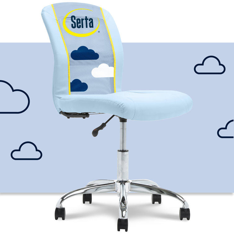 Blue Sky Faux Leather Mid-Back Armless Task Chair with Chrome Base