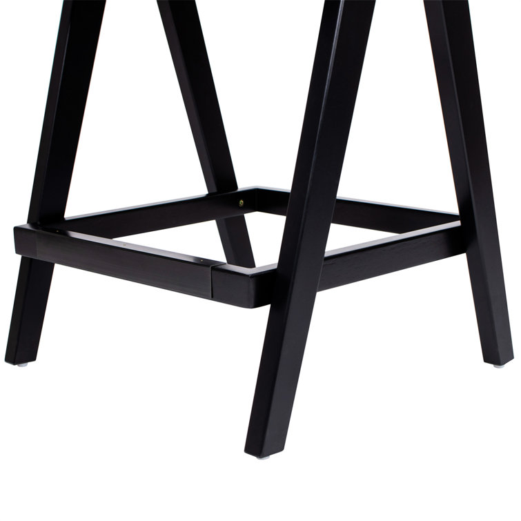 Milan 25.5'' Black Boucle Bar Stools with Cane Back, Set of 3