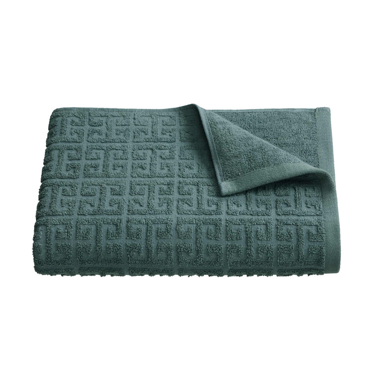 Slate Greek Key Pattern Cotton Bath Towel 30"W x 54"L