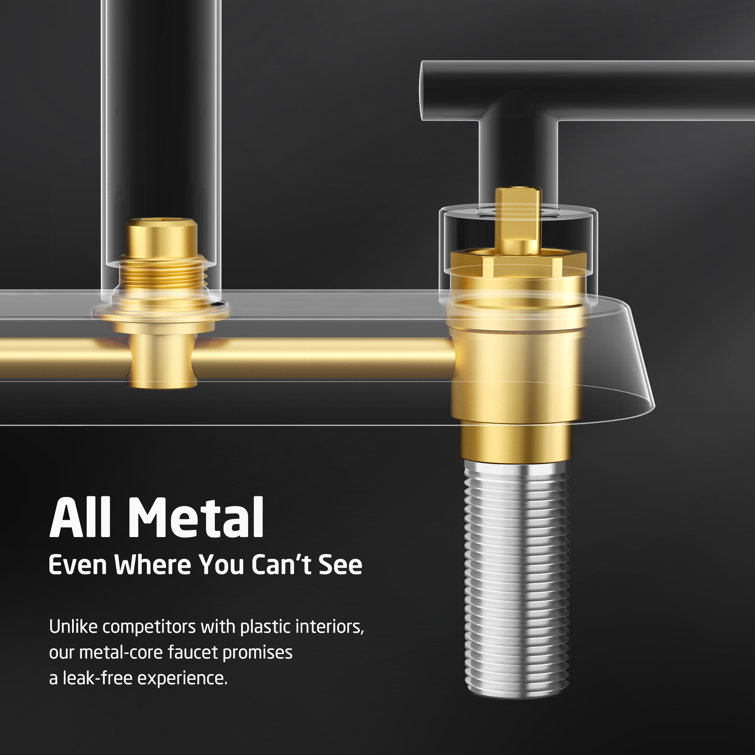 Matte Black Brass 4-Inch Centerset Bathroom Faucet with Drain Assembly