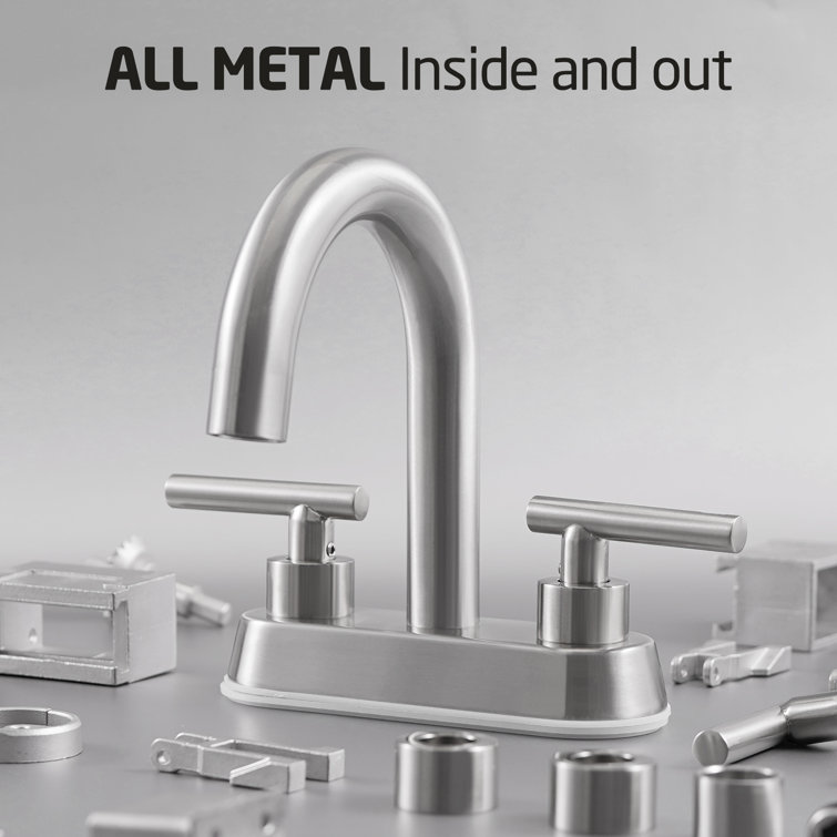 Matte Black Brass 4-Inch Centerset Bathroom Faucet with Drain Assembly