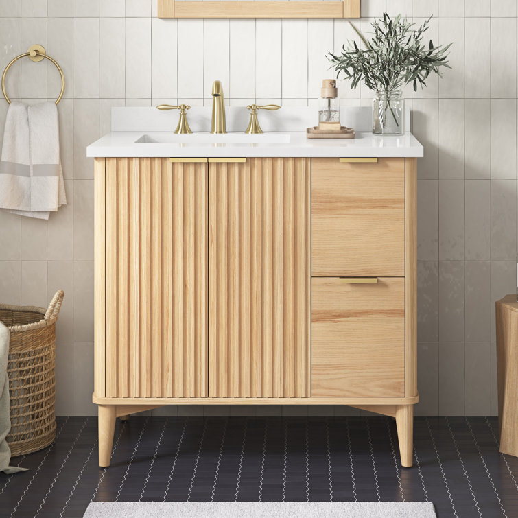 Ronson 36" Rustic Ash Single Sink Scandinavian Bathroom Vanity