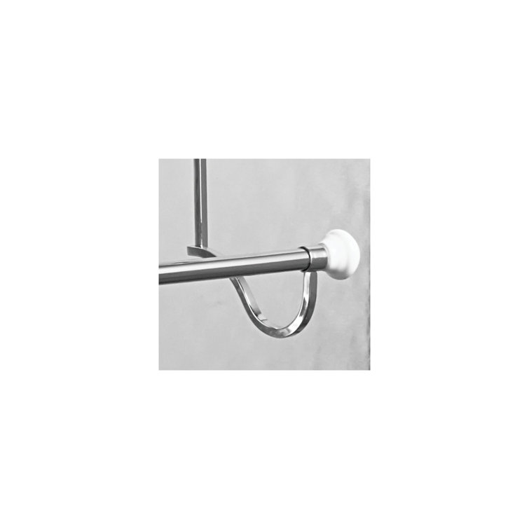 Chrome Over the Door 3-Bar Towel Rack with White Accents