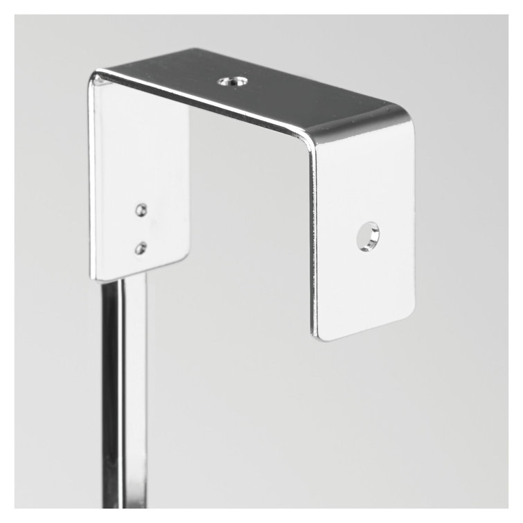 Chrome Over the Door 3-Bar Towel Rack with White Accents