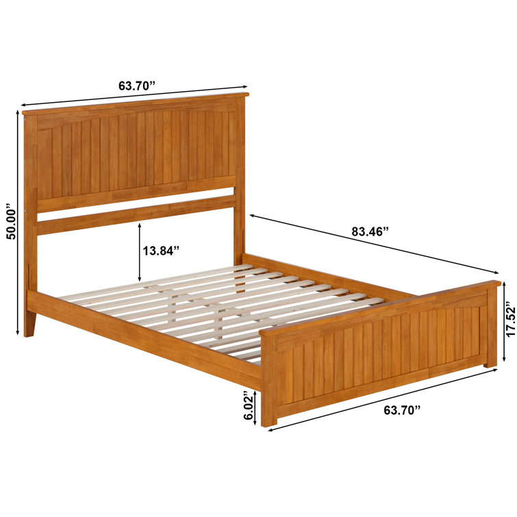 Nantucket Light Toffee Queen Solid Wood Platform Bed with Headboard